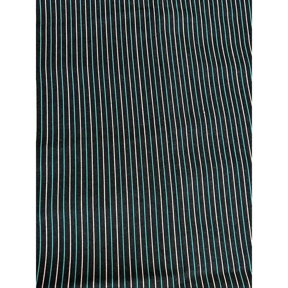 Vintage Y2K Dark Denim Pink Turquoise Striped Fabric 2.5 yards